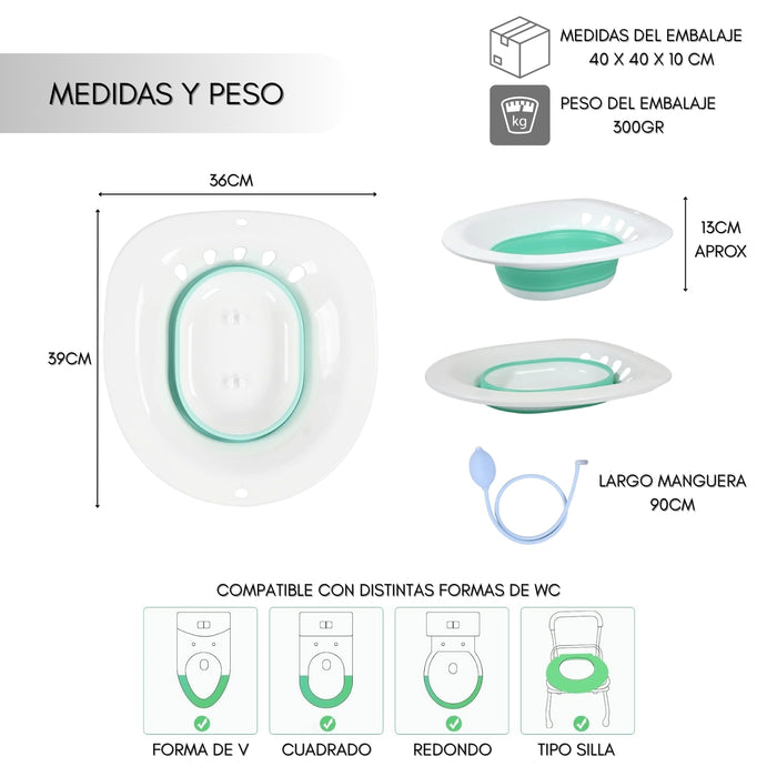 Baño De Asiento Alivio Hemorroides Embarazo Bidé Plegable
