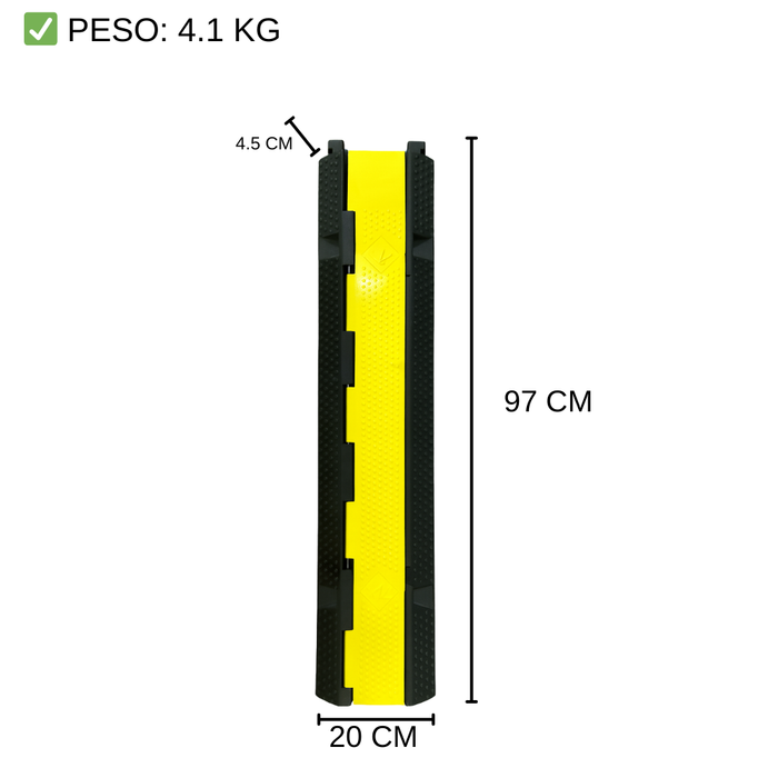 Pasa Cables Rampa Protector De Cable 2 Canales Pasacables Protector 2 Cables 32mm, 5 Tonelada Cada Unión Telotenemos