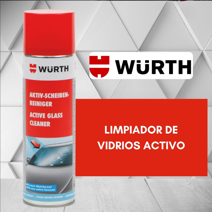 Pack 2 Limpiador Activo Vidrios Wurth 500ml Espuma Limpieza