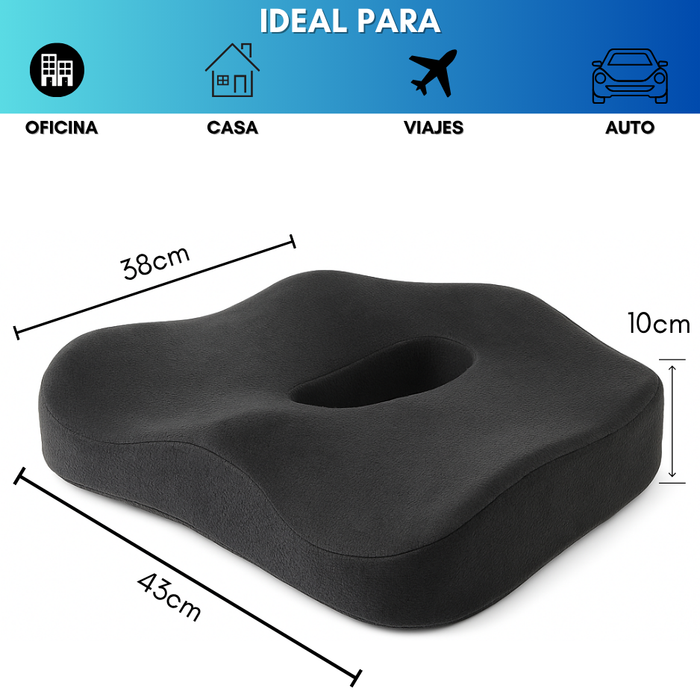 Cojín Ortopédico Ergonómico Alivio Dolor Coxis Lumbar