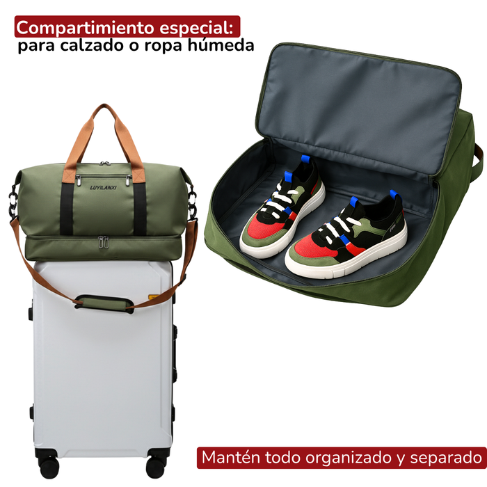 Bolso Deportivo Gym Viaje Impermeable Verde Militar 25l - Verde Oscuro - Lisa