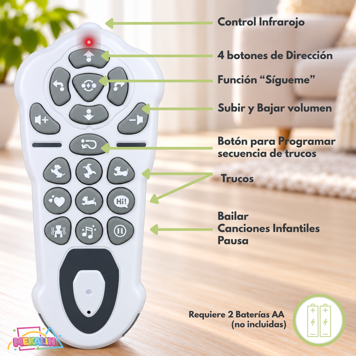 Perro Robot Interactivo a Control Remoto Batería Recargable Niños 3+ Juguete Infantil Mascota Perro Robot inteligente Con Seguimiento Función Táctil Programable Canta Y Baila