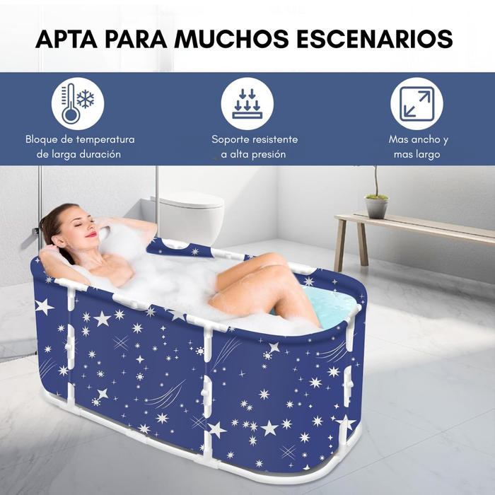 Bañera Plegable Portátil Adultos Y Niños Balde Spa 120×55cm