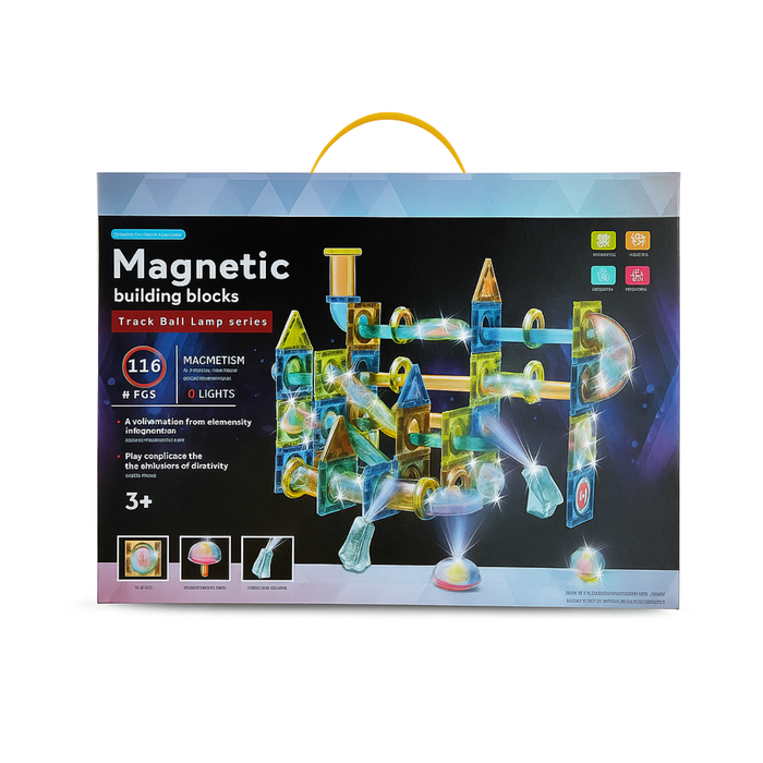 Set Bloques De Construcción Magnéticos 3d 116 Pcs Didáctico