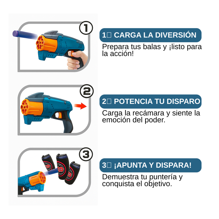 Pistola Lanza Dardos Arma De Juguete 4 Unidades Con Municio