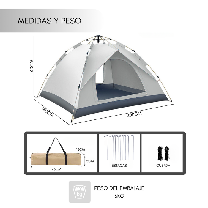 Carpa 4 Personas Carpas Camping Acampar Armado Automatico