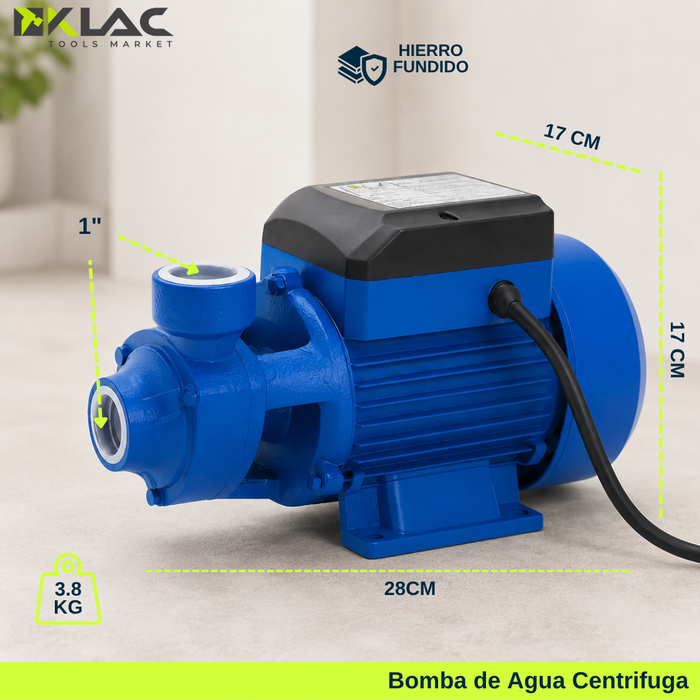 Bomba De Agua Centrifuga 0.5 Hp Marca Klac 1/2 Caballo