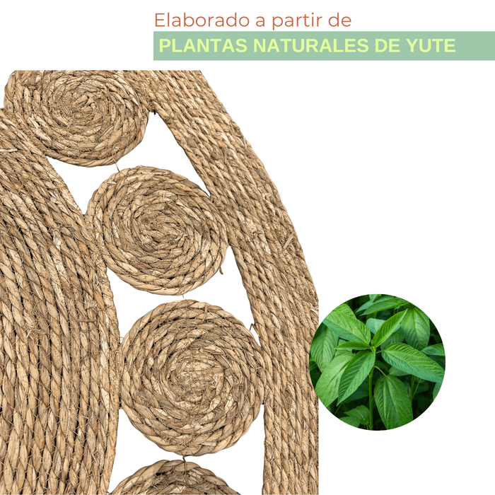 Alfombra Yute Redonda Decoración Living 1,20m Tejido Natural