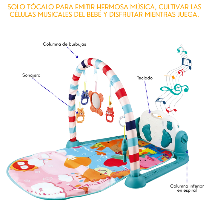 Gimnasio Para Bebe Centro Actividades Alfombra Piano 3 En 1