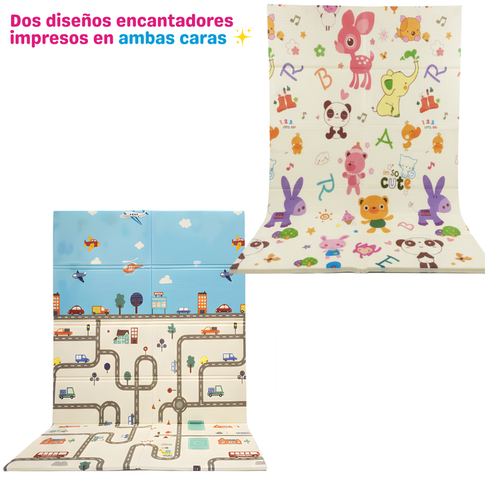 Alfombra Antigolpes Plegable Para Bebés 180x120 Reversible