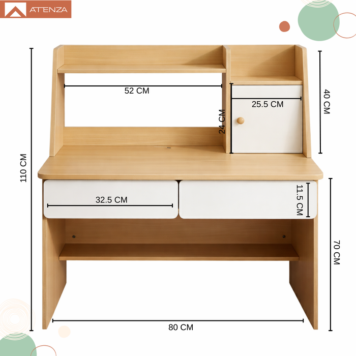 Escritorio Con Estantería Y Repisa 80*110cm Cajón Y Gabinete
