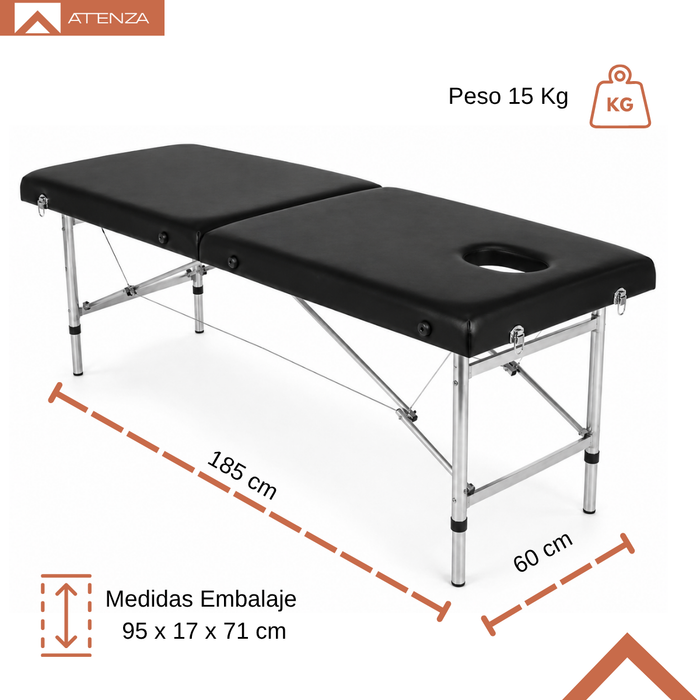 Camilla De Masaje Portátil Plegable Aluminio 2 Cuerpos