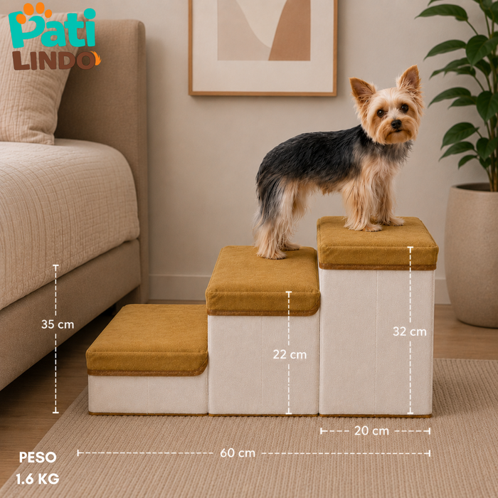 Escalera Para Perros Y Gatos Con Estantes Guardadores