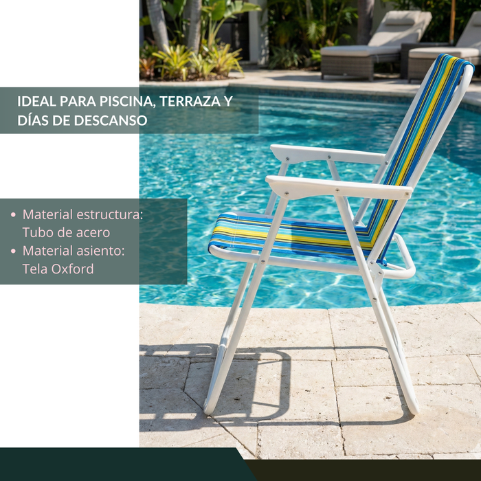 Silla Camping Plegable Playa Piscina Portátil Exteriores Verde