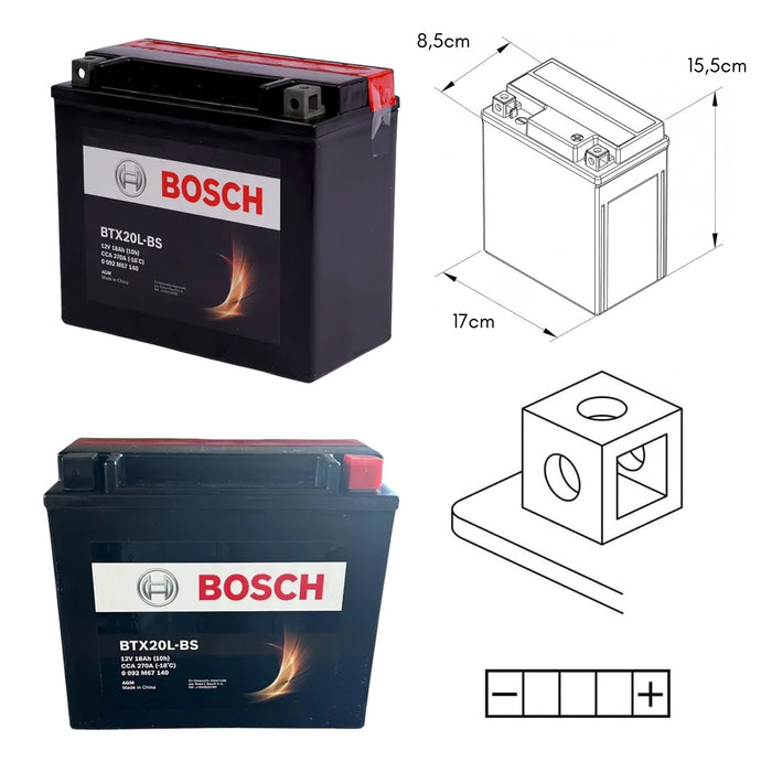 Bateria Moto Ytx20l-bs Btx20l-bs 12v 18ah Bosch