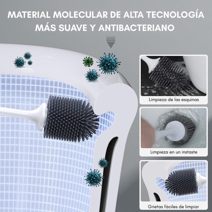 Escobilla De Limpieza De Baño De Silicona Con Soporte