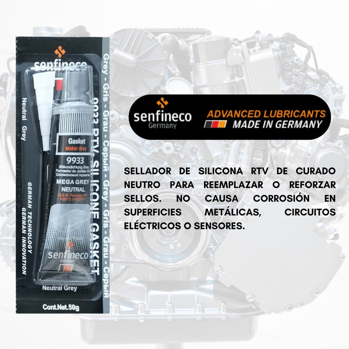 Silicona Rtv Gris 50gr Sellador Impermeable Senfineco