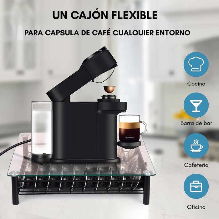 Porta Cápsulas Vidrio Para Café Nespresso 60 Unidades