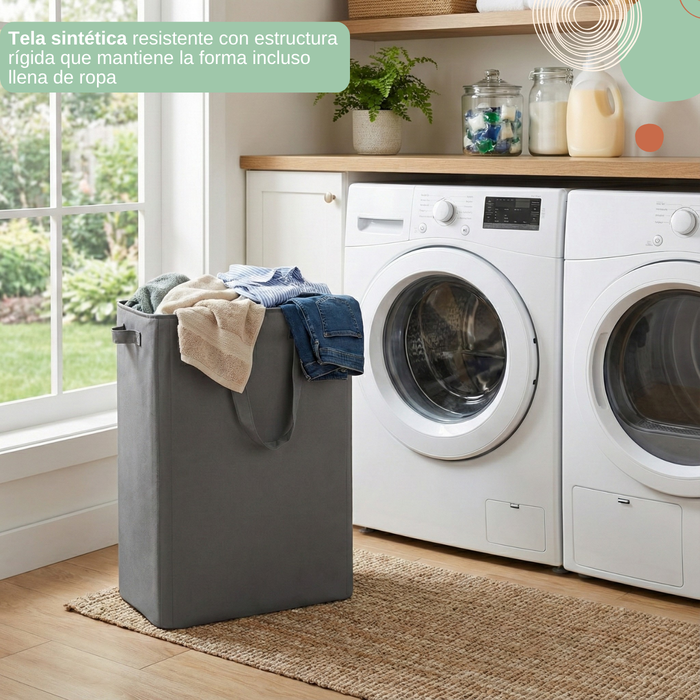 Cesto Ropa Plegable Canasto Tela Oxford Baño Con Asas 48l