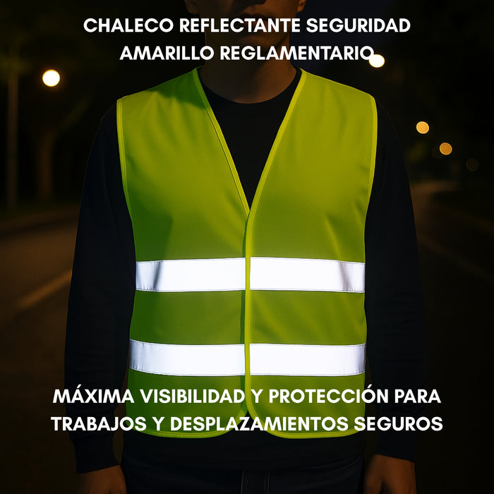 Chaleco Reflectante Seguridad Amarillo Reglamentario