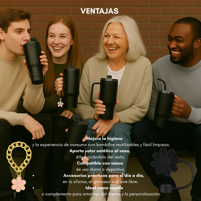 Accesorios Para Vaso Térmico Decoración Universal Bombilla 9 Accesorios