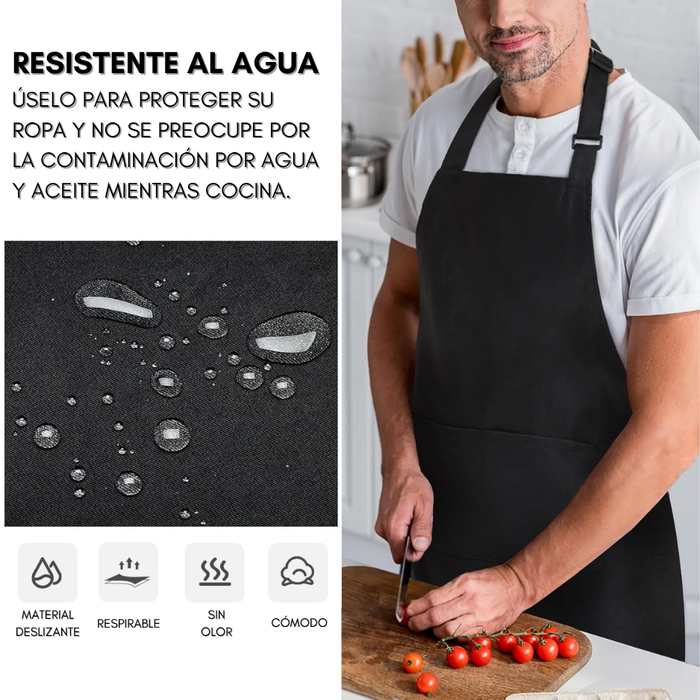 Delantal Perchera Cocina Anti-mancha Anti-grasa Adjustable