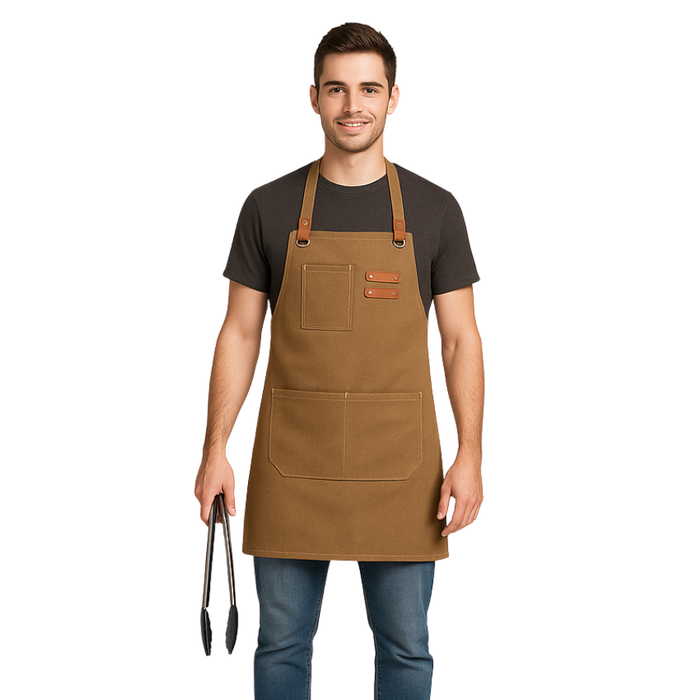 Pechera Delantal Cocina Barbacoa Parrilla Premium Peluquero Negro Batman Marrón