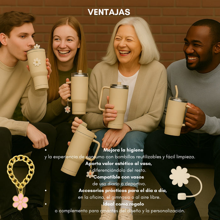 Accesorios Para Vaso Térmico Decoración Universal Bombilla 9 Accesorios