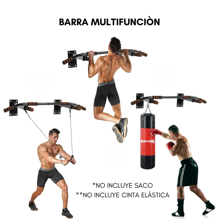 Barra Tracción Horizontal Pared Multifunción Dominadas 200kg