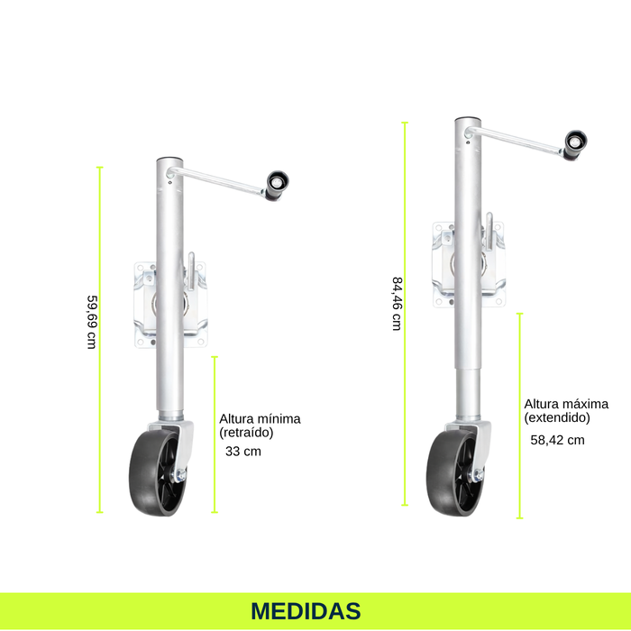 Pata Enganche Con Rueda Para Carro De Arrastre Maniobrable
