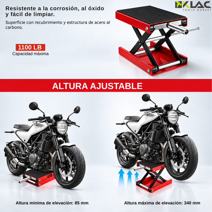 Gata Elevadora Para Moto Tipo Tijera Plataforma 500kg