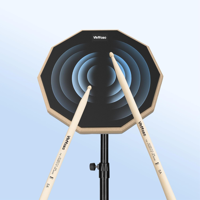 Pad De Práctica Bateria Con Atril Y Bolso Y Baquetas Negro