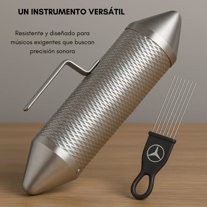 Guiro Torpedo  Torpedo Metálico + Peine Instrumento Musical
