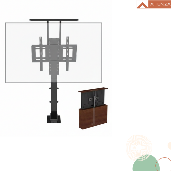 Elevador De Tv Rack Eléctrico Motorizado Con Control Remoto Negro