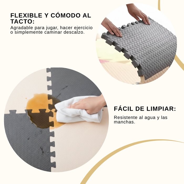 Piso De Goma Eva Infantil Niño Y Bebé Set 4 Piezas 60x60 Amarillo