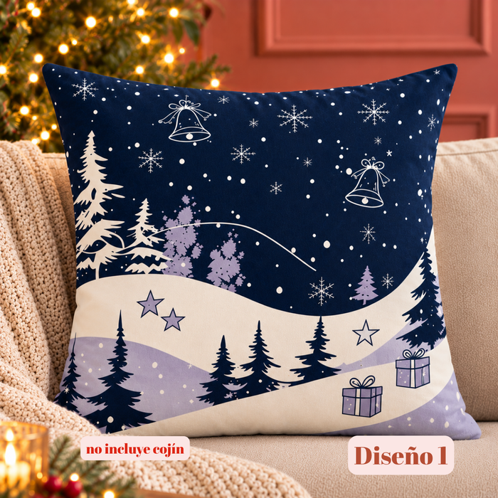 Pack 4 Fundas Cojín Navideñas 45x45 Cm Decorativas Navidad INVIERNO
