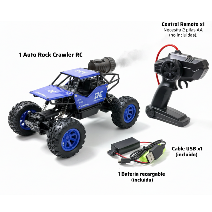 Auto Control Remoto Rock Crawler 2.4 1/18 Rc Humo 4x4 (Copia)