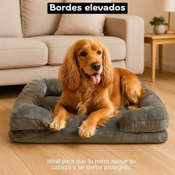 Cama Antiestres Perro Colchon Ortopedica 70x60x18cm Color Gris Diseño Cama Antiestres Con Soporte Ortopedico Marca Telotenemos