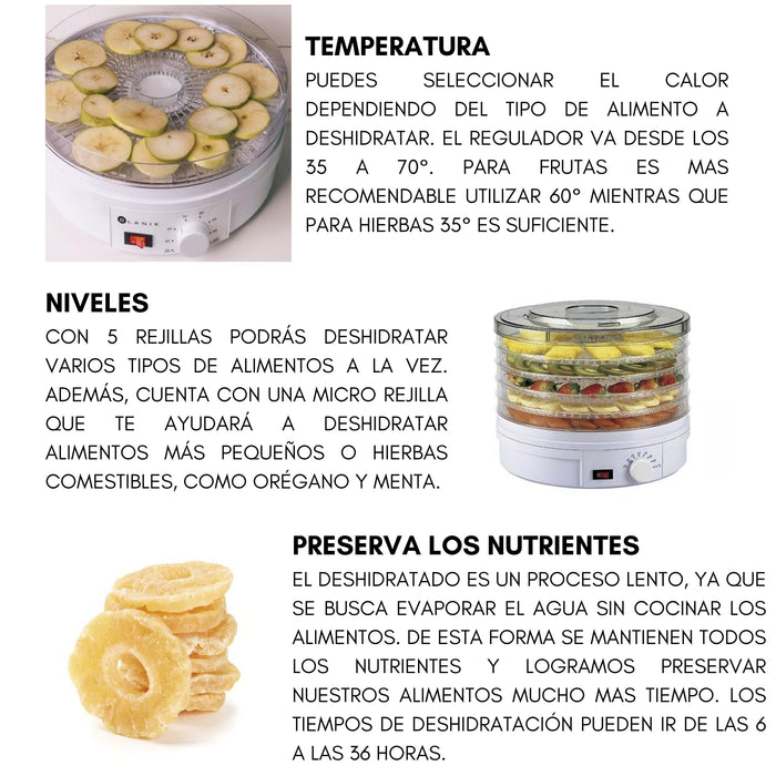 Deshidratador De Alimentos Electrico Verdura Carnes 5 Capas