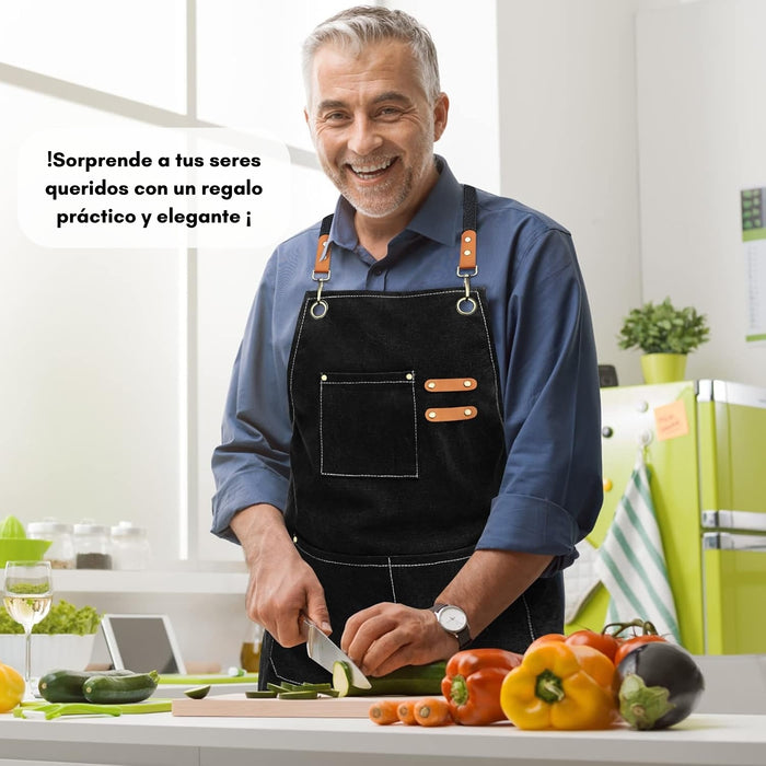 Pechera Delantal Cocina, Barbacoa, Parrilla Premium, Peluque