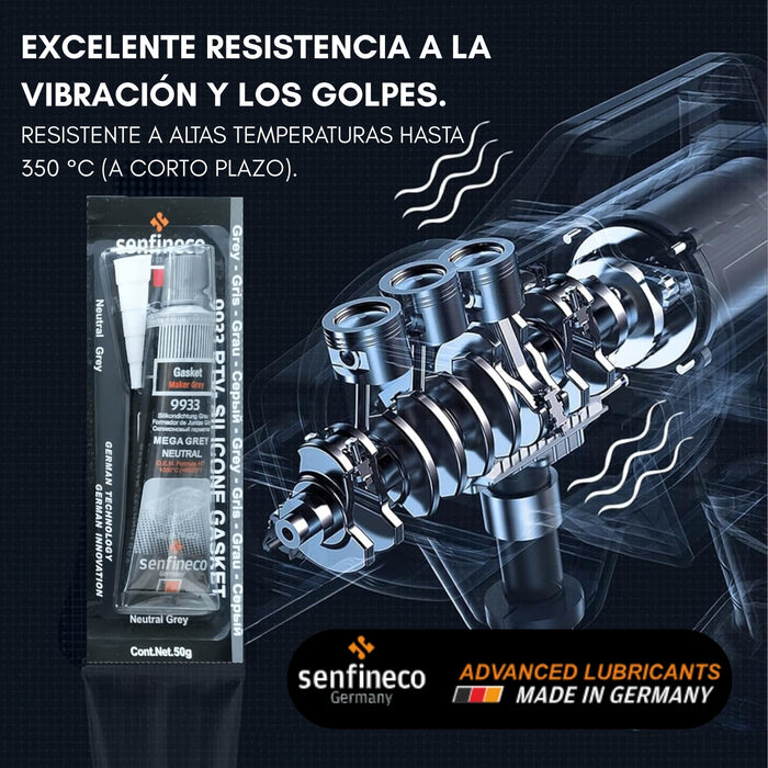 Silicona Rtv Gris 50gr Sellador Impermeable Senfineco