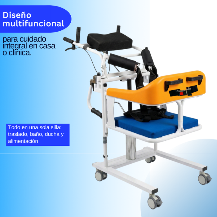 Silla Hidráulica Transferencia Paciente Baño Ducha Orinal WC