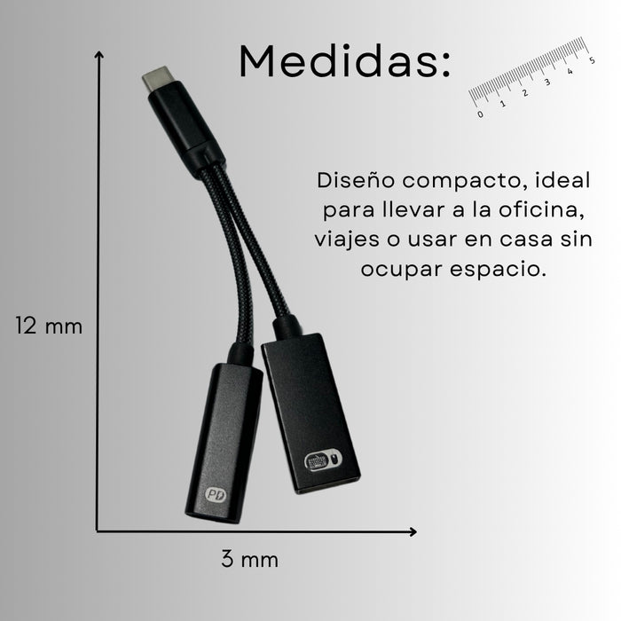 Adaptador Otg Tipo C Usb 3.0 Con Alimentación Macho Hembra