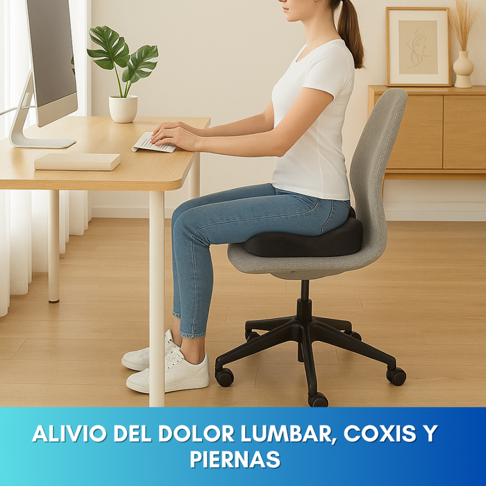Cojín Ortopédico Ergonómico Alivio Dolor Coxis Lumbar