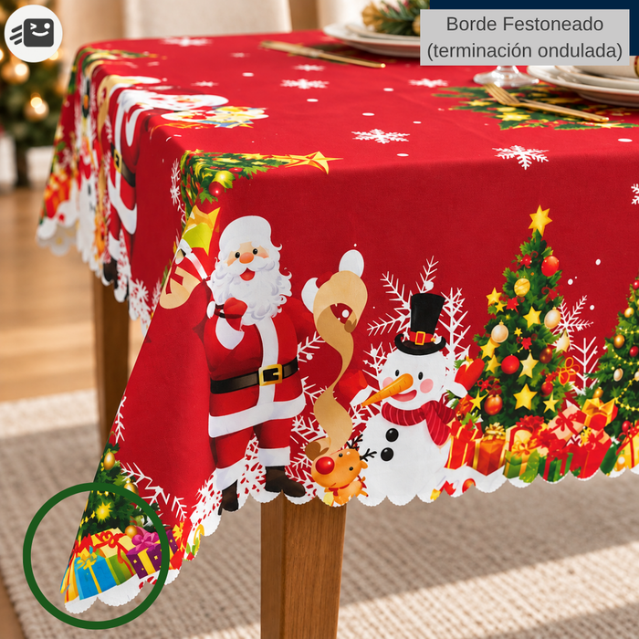Mantel Navideño Mesa Decoración Navidad 145x200cm Fiestas