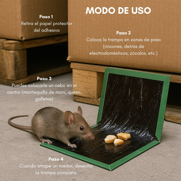 10 Trampas Para Ratones Pegajosa Libro Pega Raton