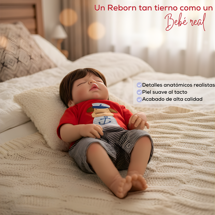 Muñeco Bebé Reborn Marinero Silicona Realista Con Accesorios