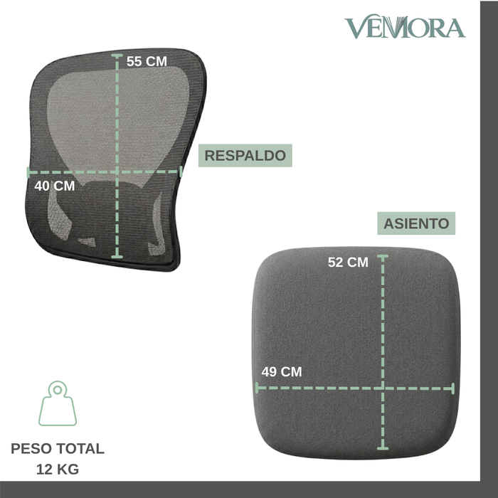 Silla Escritorio Ergonómica Soporte Lumbar Con Reposacabezas