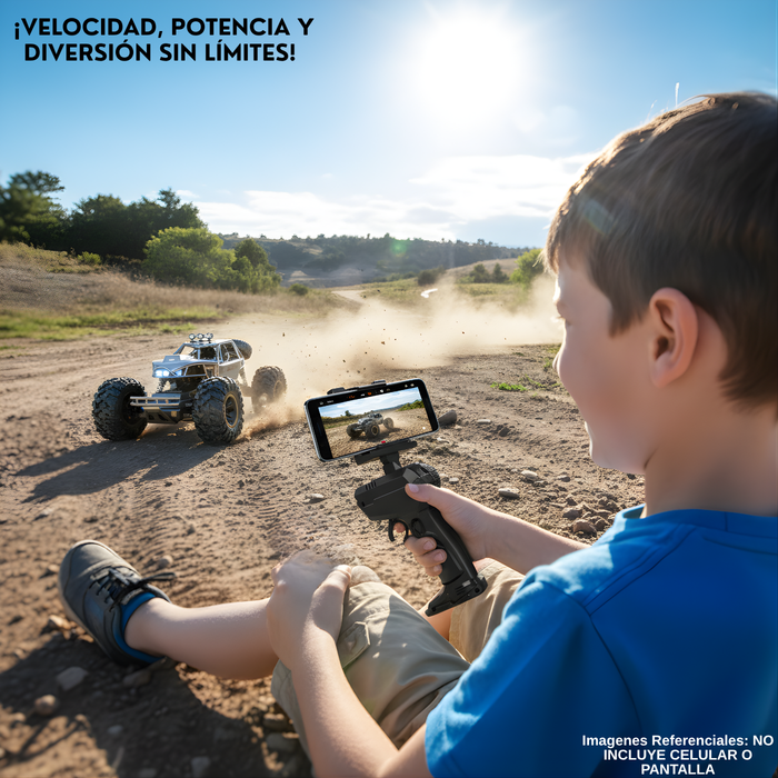 Auto Control Remoto 4x4 Rock Crawler Con Cámara Y Luces Led