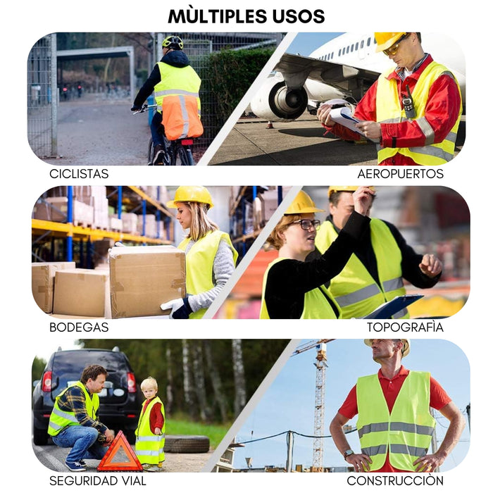 Chaleco Reflectante Seguridad Amarillo Reglamentario